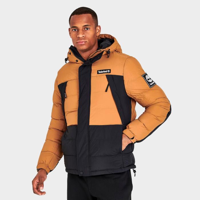 Mens Timberland Outdoor Archive Puffer Jacket 00059 WHEAT/BL
