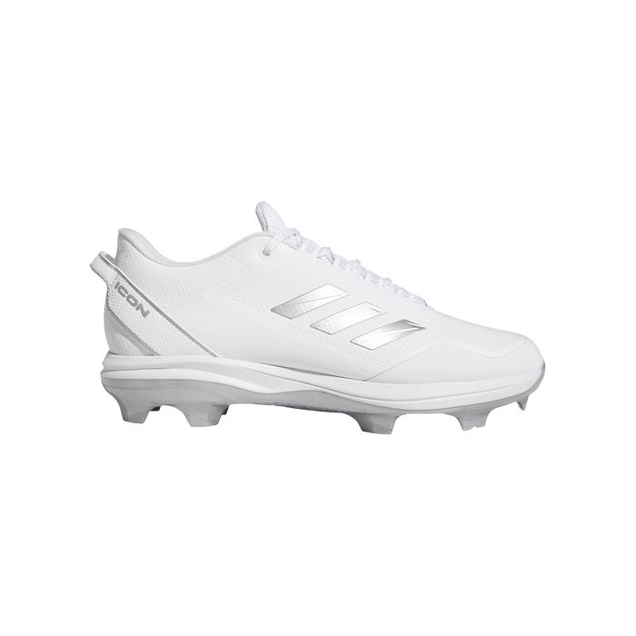 adidas Icon 7 TPU Baseball Cleats 03729 White/Silver/Black